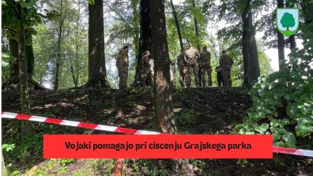 Vojska pomaga pri čiščenju Grajskega parka